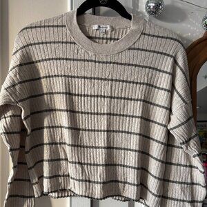 Madewell Lawson Crop Pullover Sweater in Stripe / MEDIUM / DONEGAL LIGHTHOUSE